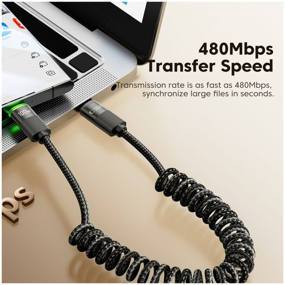 Καλώδιο UB20T Ultraboost USB-C Cable PD 100W / 5A 180CM, μαύρη, Tech-Protect