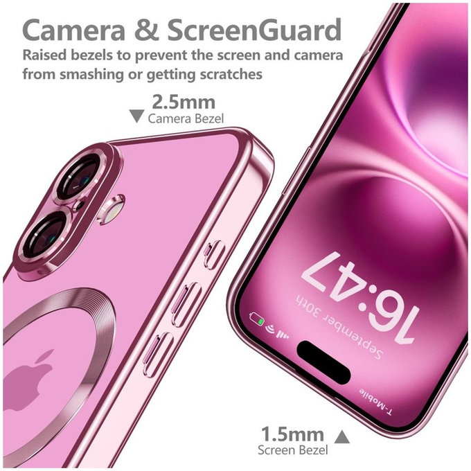 Θήκη MagFlex MagSafe για iPhone 16 Shiny Rose, Tech-Protect
