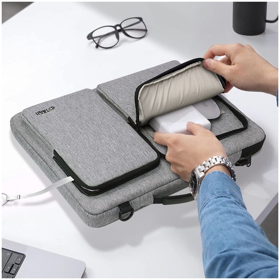 Θήκη laptop Defender Bag 13-14, Crayon Grey, Tech-Protect