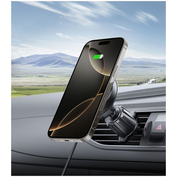 Βάση αυτοκινήτου MM15W-V4 Magnetic MagSafe Dashboard & Vent 15W, μαύρη, Tech-Protect