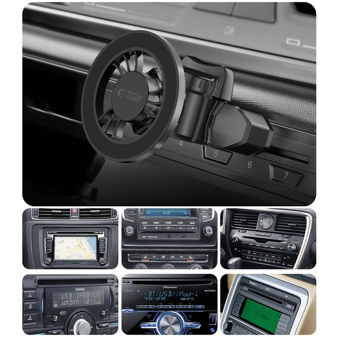Βάση αυτοκινήτου N56 Magnetic MagSafe Cd & Vent, μαύρη, Tech-Protect