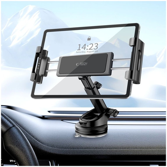 Βάση αυτοκινήτου V4 Universal Windshield & Dashboard for Tablet, μαύρη, Tech-Protect