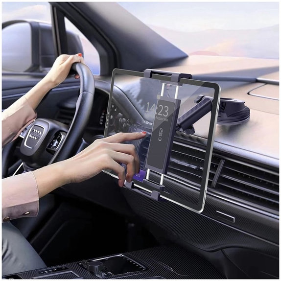 Βάση αυτοκινήτου V4 Universal Windshield & Dashboard for Tablet, μαύρη, Tech-Protect