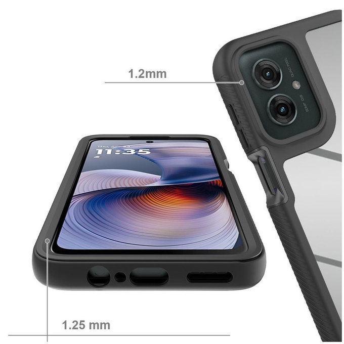 Θήκη Defense για Motorola Moto G15 / G15 Power / G17 / G17 Power / G05 / E15, μαύρη, Tech-Protect