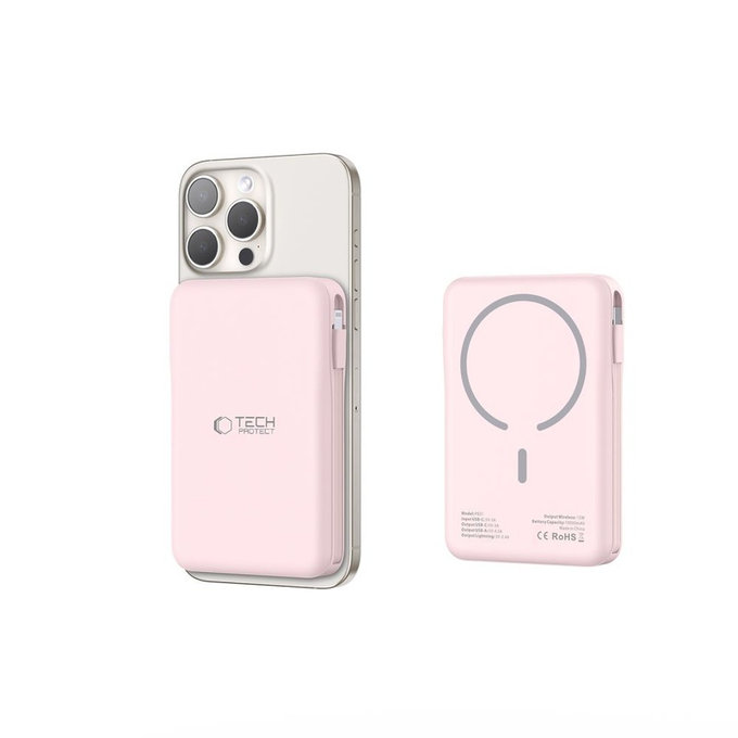 Power bank PB31 Lifemag MagSafe 10000mAh, ροζ, Tech-Protect