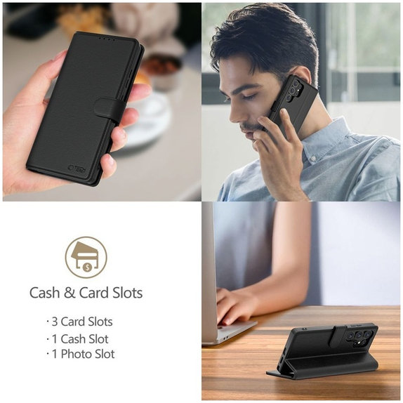 Θήκη Wallet για Motorola Edge 60 / 60 Fusion, μαύρη, Tech-Protect