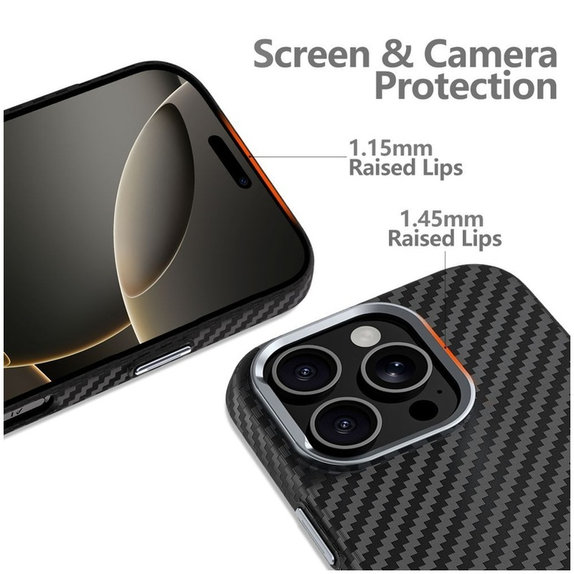 Θήκη Ion Carbon MagSafe για Samsung S25 Ultra, μαύρη/ασημί, Tech-Protect