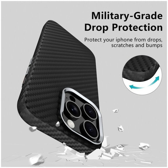 Θήκη Ion Carbon MagSafe για Samsung S25 Ultra, μαύρη/ασημί, Tech-Protect