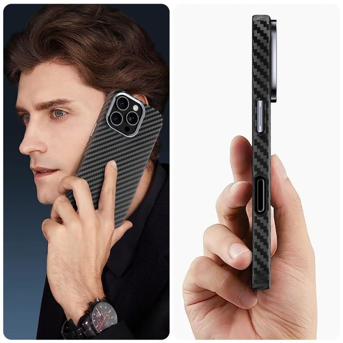 Θήκη Ion Carbon MagSafe για Samsung S25 Ultra, μαύρη/ασημί, Tech-Protect