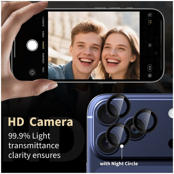 Προστασία κάμερας Camring Fit+ για iPhone 14 Pro / Max / 15 Pro / Max / 16 Pro / Max / 17 Pro / Max, διάφανη, Tech-Protect