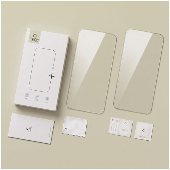 Σκληρυμένο γυαλί Glass Fit+ 2-PACK για iPhone 16 Pro / 17 / 17 Pro / 18 Pro, διάφανη, Tech-Protect