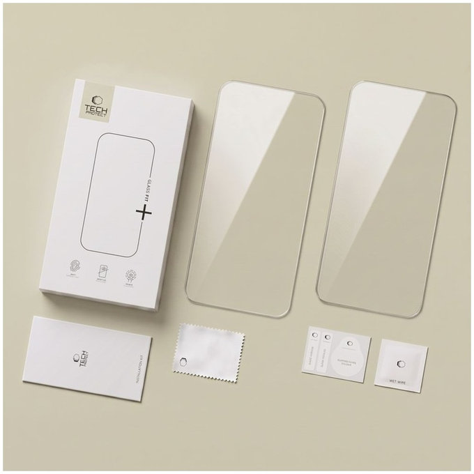 Σκληρυμένο γυαλί Glass Fit+ 2-PACK για iPhone 16 Pro / 17 / 17 Pro / 18 Pro, διάφανη, Tech-Protect