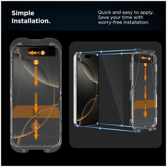 Σκληρυμένο γυαλί Quick Set+ 2-PACK για iPhone 17, μαύρη, Tech-Protect