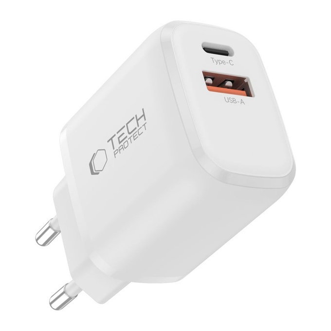 Φορτιστής δικτύου NCA30 2-PORT PD 30W / QC3.0 + Lightning Cable, λευκή, Tech-Protect