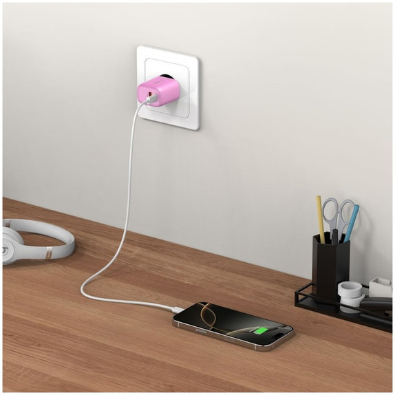 Φορτιστής δικτύου NCA20 2-PORT PD 20W / QC3.0, Baby Pink, Tech-Protect
