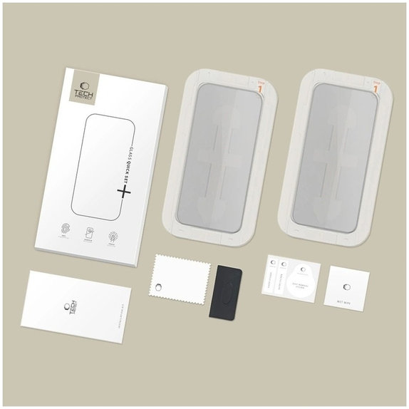 Privacy σκληρυμένο γυαλί Quick Set Spy+ 2-PACK για iPhone 13 / 13 Pro / 14 / 16E / 17E, privacy, Tech-Protect