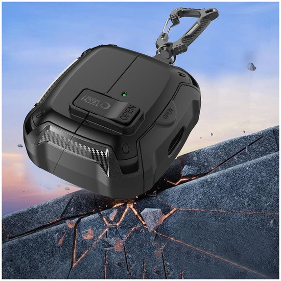 Θήκη ακουστικών Carbonox MagSafe για Samsung Buds 3 / 3 FE / 3 Pro, μαύρη, Tech-Protect