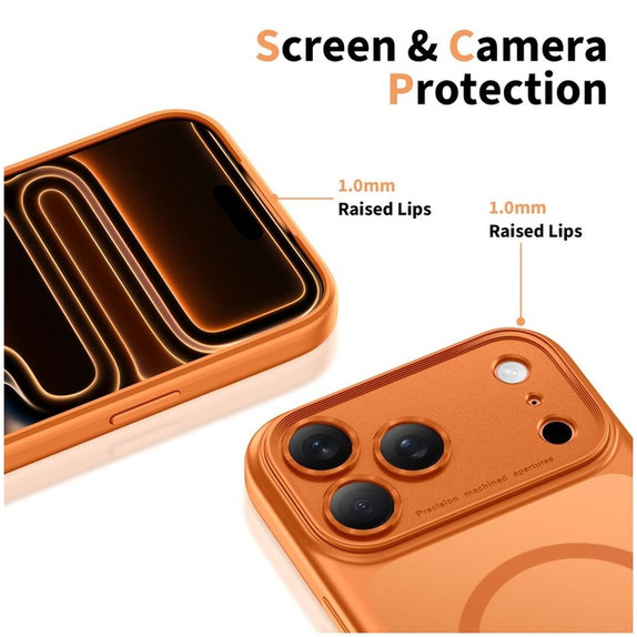 Θήκη MagPeak MagSafe CC για iPhone 17 Pro Max, Matte Cosmic Orange, Tech-Protect