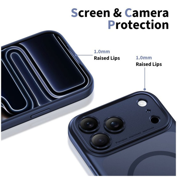 Θήκη MagPeak MagSafe CC για iPhone 17 Pro, Matte Deep Blue, Tech-Protect