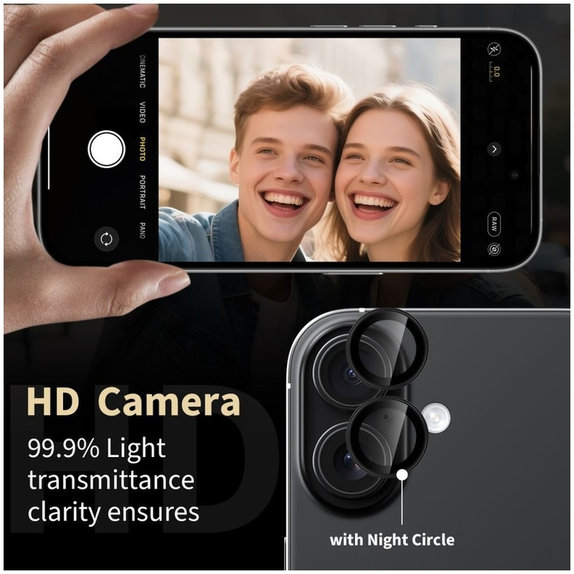 Προστασία κάμερας Camring Fit+ για Xiaomi Poco M8 Pro / Redmi Note 15 Pro 5G / 15 Pro+ Plus 5G, μαύρη, Tech-Protect