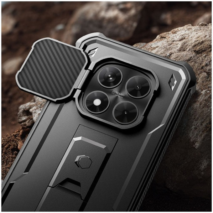 Θήκη Kevlar Cam+ με 2 μπροστινά πλαίσια για Xiaomi Redmi Note 15 Pro 5G, μαύρη, Tech-Protect