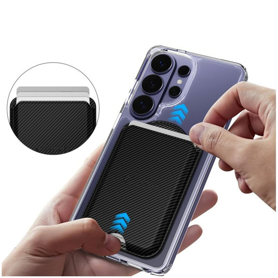 Πορτοφόλι MagSafe / θήκη καρτών CH02 Magwallet MagSafe Universal Magnetic Card Holder Carbon, Tech-Protect