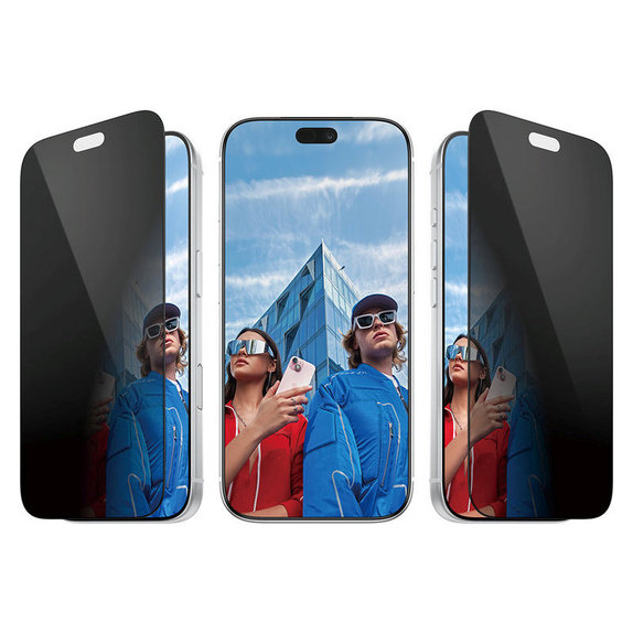 Προστατευτικό γυαλί UWF 2-Way Privacy με εφαρμογέα για iPhone 18 Pro, Μαύρο, PanzerGlass