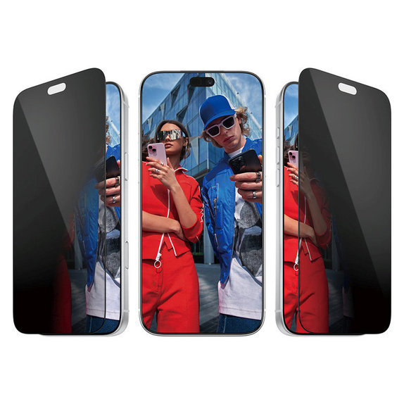 Προστατευτικό γυαλί UWF 2-Way Privacy με εφαρμογέα για iPhone 18 Pro Max, Μαύρο, PanzerGlass
