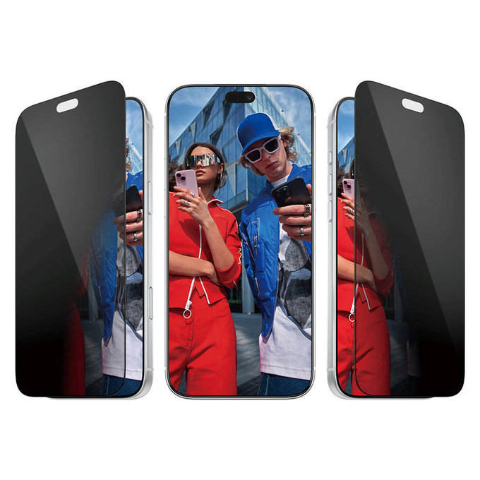 Προστατευτικό γυαλί UWF 2-Way Privacy με εφαρμογέα για iPhone 18 Pro Max, Μαύρο, PanzerGlass