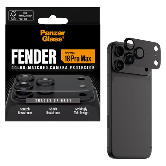 Προστατευτικό καλύμματος φακού Fender για iPhone 18 Pro Max, Shades of Grey, PanzerGlass