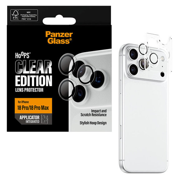 Προστατευτικό φακού κάμερας Hoops για iPhone 18 Pro/18 Pro Max, Διάφανο, PanzerGlass