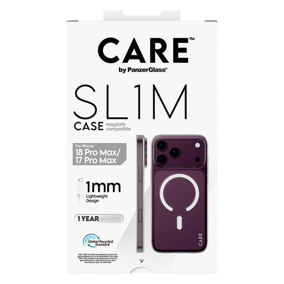 Θήκη SL1M με MagSAFE για iPhone 18 Pro Max/17 Pro Max/16e, Διαφανές, PanzerGlass