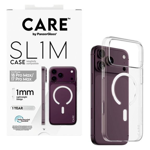 Θήκη SL1M με MagSAFE για iPhone 18 Pro Max/17 Pro Max/16e, Διαφανές, PanzerGlass
