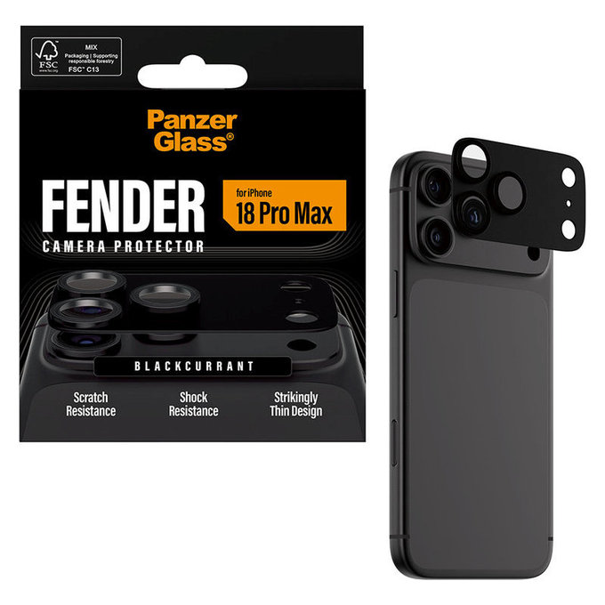 Προστατευτικό καλύμματος φακού Fender για iPhone 18 Pro Max, Black Currant Currant, PanzerGlass