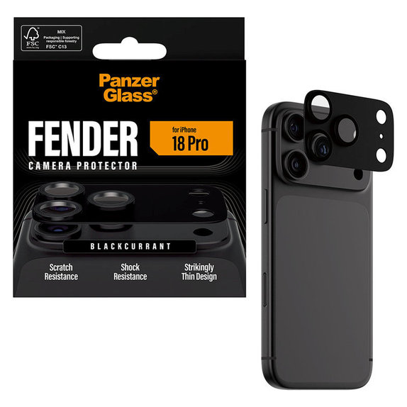 Προστατευτικό καλύμματος φακού Fender για iPhone 18 Pro, Black Currant Currant, PanzerGlass