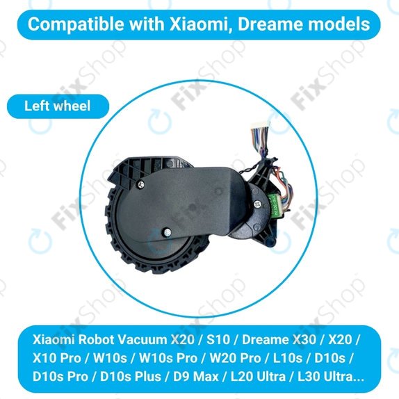 Τροχός με Κινητήρα (Δεξιός) για Xiaomi Robot Vacuum X20 | S10 | Dreame X30 | X20 | X10 Pro | Μαύρο | Black
