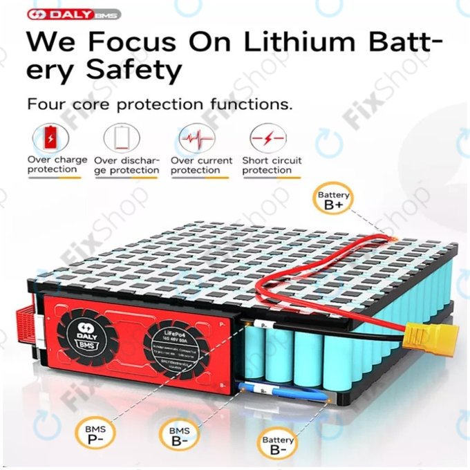 Μπαταρία BMS Daly 13S, 48V, 30A