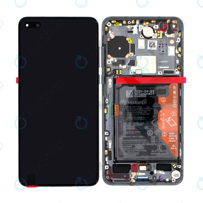 LCD Display Assembly με Battery για + Fingerprint Sensor Huawei P40 | 02353MFA | Μαύρο, Black | Service Pack