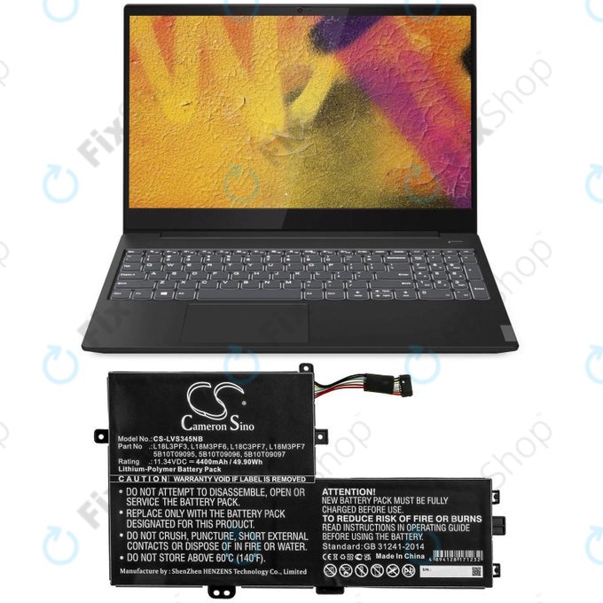 Μπαταρία για Lenovo IdeaPad C340 14, 15, 4400mAh, Li-Pol, 11.34V, 5B10T09095, HQ
