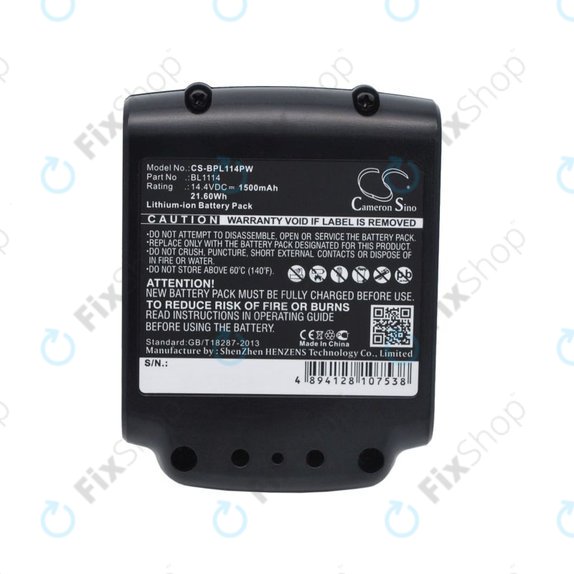 Μπαταρία για Black & Decker ASL146BT12A, LBXR16, SSL20SB, 1500mAh, Li-Ion, 14.4V, BL1114, HQ