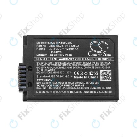 Μπαταρία για Nikon Z50, Z50 ZFC, Z30, Z FC, 1280mAh, Li-Ion, 7.6V, EN-EL25, HQ