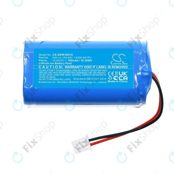 Μπαταρία για Ecovacs Winbot W-series, S04-LI-148-650, 14500-S41PJ, 14.8V, 700mAh, HQ