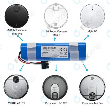 Μπαταρία για Xiaomi Mi Robot Vacuum Mop Pro (P), 2 (Mijia 2C), Viomi V2 Pro, Proscenic LDS M7, STYJ02YM, MH1-4S1P-SC, 14.8V, 3400mAh