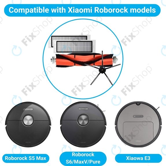 Standard Σετ (Μαύρο) για Xiaomi Roborock S5 Max | S6 | S6 MaxV | S6 Pure | Xiaowa E3 | Μαύρο | Black