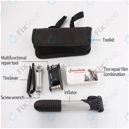 Πολυλειτουργικό Εργαλείο - Αντλία Αέρα, Κιτ Ελαστικών, Κλειδί, Λοστοί & Κατσαβίδι 16in1