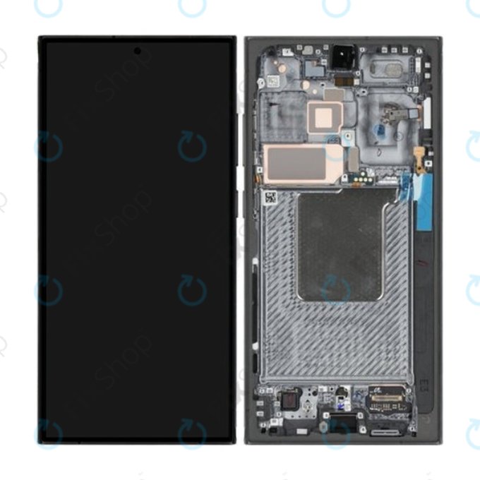 Συγκρότημα οθόνης για Samsung S24 Ultra, S928B, Titanium Black, Service Pack