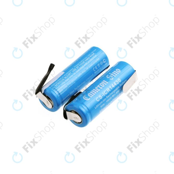 Μπαταρία 14430 με πλάκες στήριξης, 650mAh, Li-Ion, 3.7V, HQ