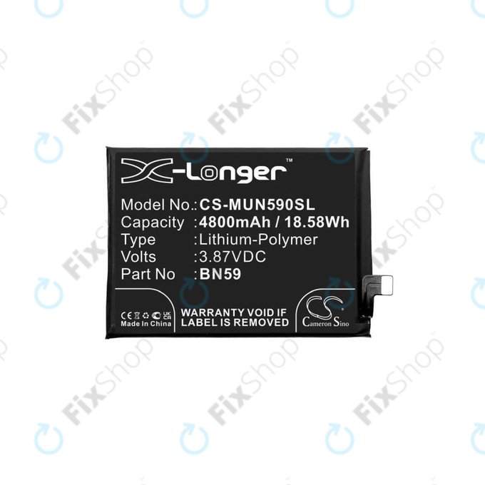 Μπαταρία για Xiaomi Redmi Note 10 M2101K7AI, M2101K7AG, Note 10S M2101K7BG, M2101K7BI, BN59, 4800mAh, HQ