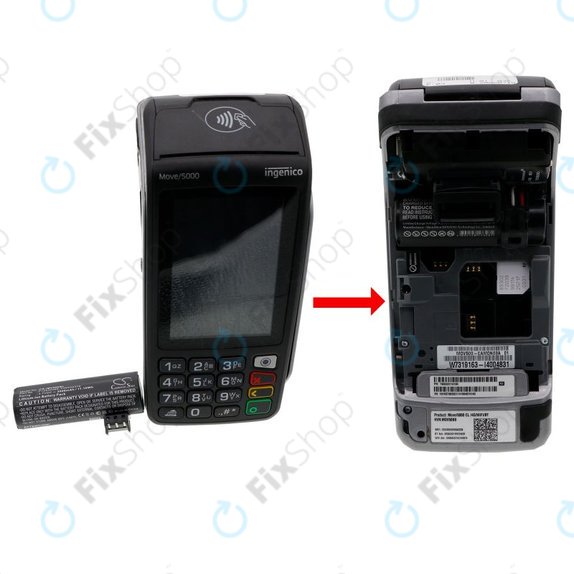 Μπαταρία για Ingenico Move 5000, 3000mAh, Li-Ion, 3.7V, F26402376, HQ