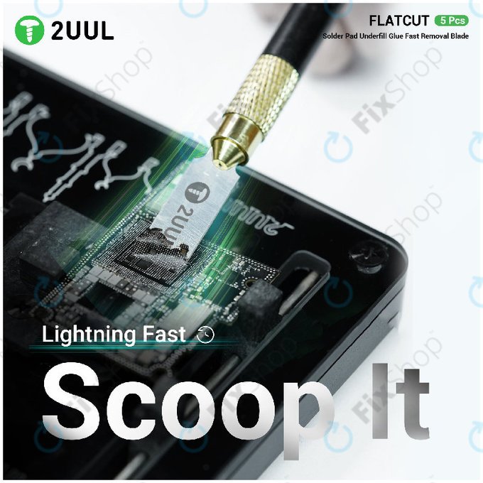 Λεπίδες αφαίρεσης κόλλας underfill, επίπεδης κοπής, 2UUL DA28, 5τμχ/πακέτο